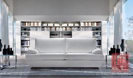 Sofa 2 or 3 places with two cushions in fabric or leather