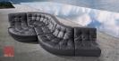 Curved corner sofa made in synthetic or natural leather