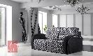 Two-seater sofa, made of fabric. Modern design black and white