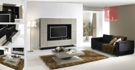 Lacquered modern living room coffee table in white lacquered high gloss