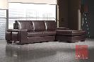 Sofa with resting unit, with too puff available in fabrics and leathers