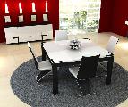 dining room table chairs sideboard lamp