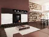 Living room TV furniture coffee table chairs table sofa bookcase