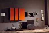 Living room cabinet TV furniture books frames lamp