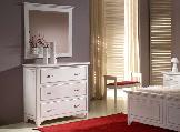 dresser comode mirror curtains bedside table stool lamp