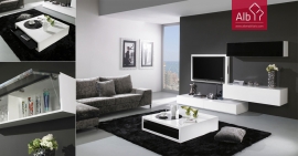 Sala de estar moderna Lacada a branco mesa de centro lacada alto brilho
