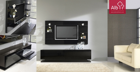 Contemporary modern living room furniture tv wall and stand