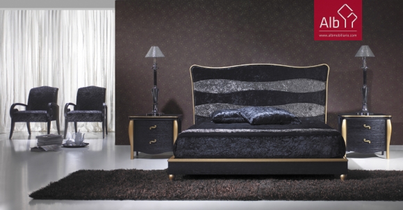 Quarto de Casal Classico moderno wengï¿½ e ouro