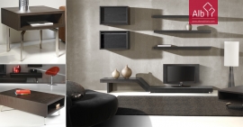 Contemporary modern living room furniture tv wall and stand