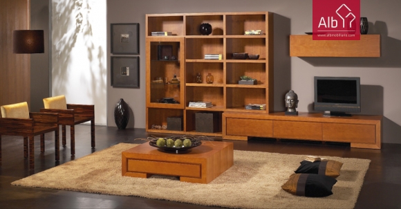 Tv modern bookcase in cherry