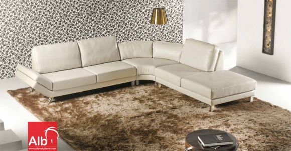 sofá de canto moderno fabricado em pele natural ou sintetica