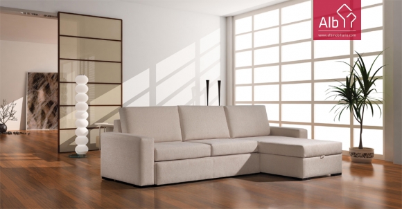 sofá cama com chaise longue moderno e barato