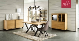 Mueble comedor maciço con hierro