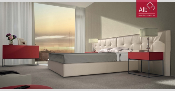 cama estofada design italiano