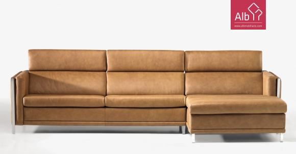 Sofa chaise longue pele | Sofas modernos | Sofas retro