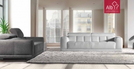 three-seat sofa made in leather or fabric
